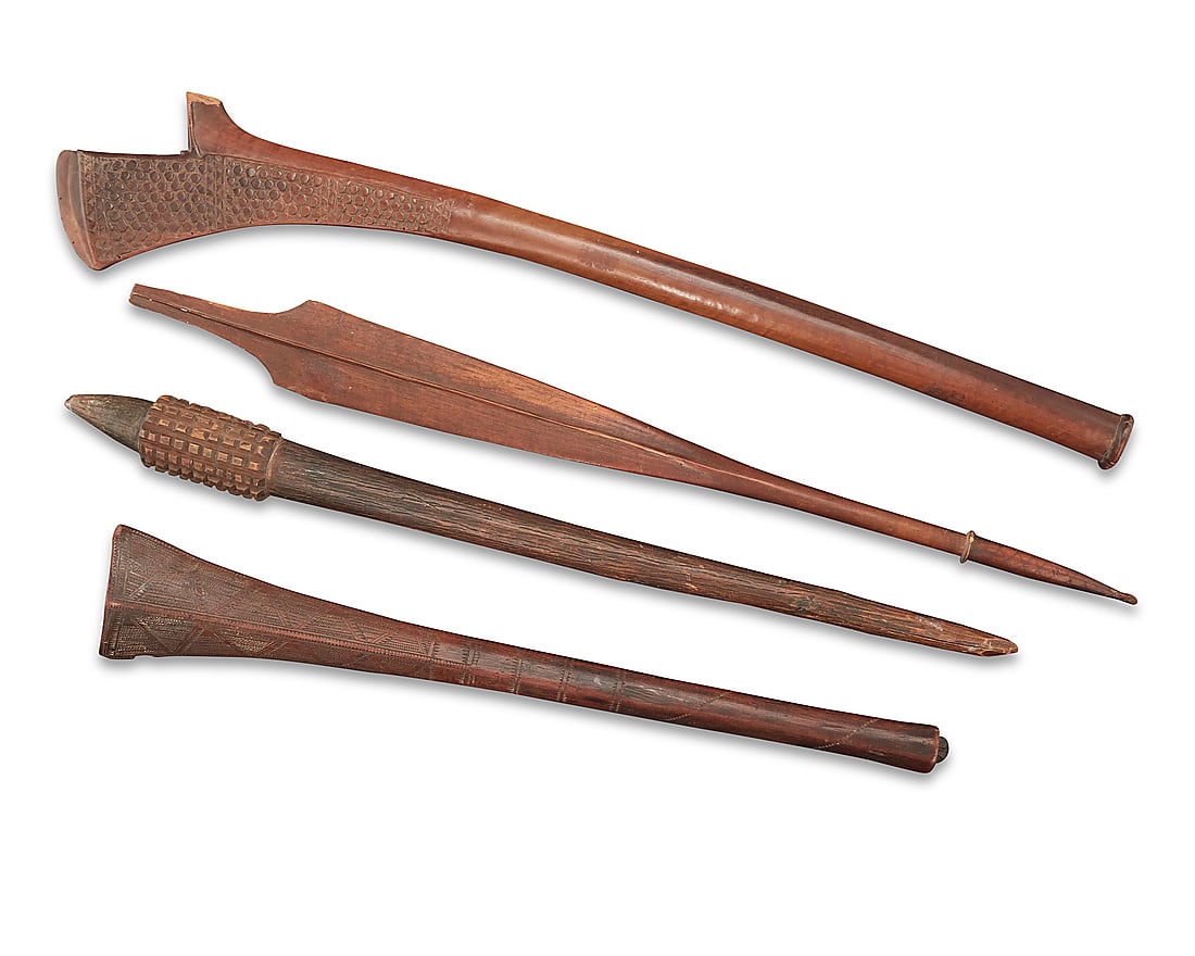 Four Oceanic war clubs (1 of 6)