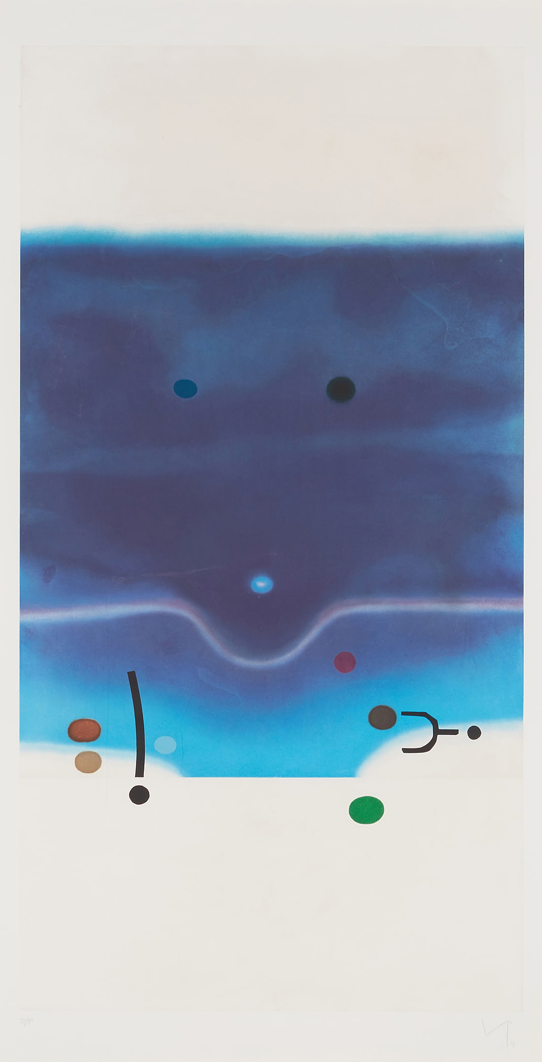Victor Pasmore (1908-1998), "Senzo Titolo 6," 1989: Victor Pasmore (1908-1998) "Senzo Titolo 6," 1989 Etching and aquatint in colors on wove paper Edition: 77/90 (there were also 11 artist's proofs) Initialed, dated, and numbered in pencil in the