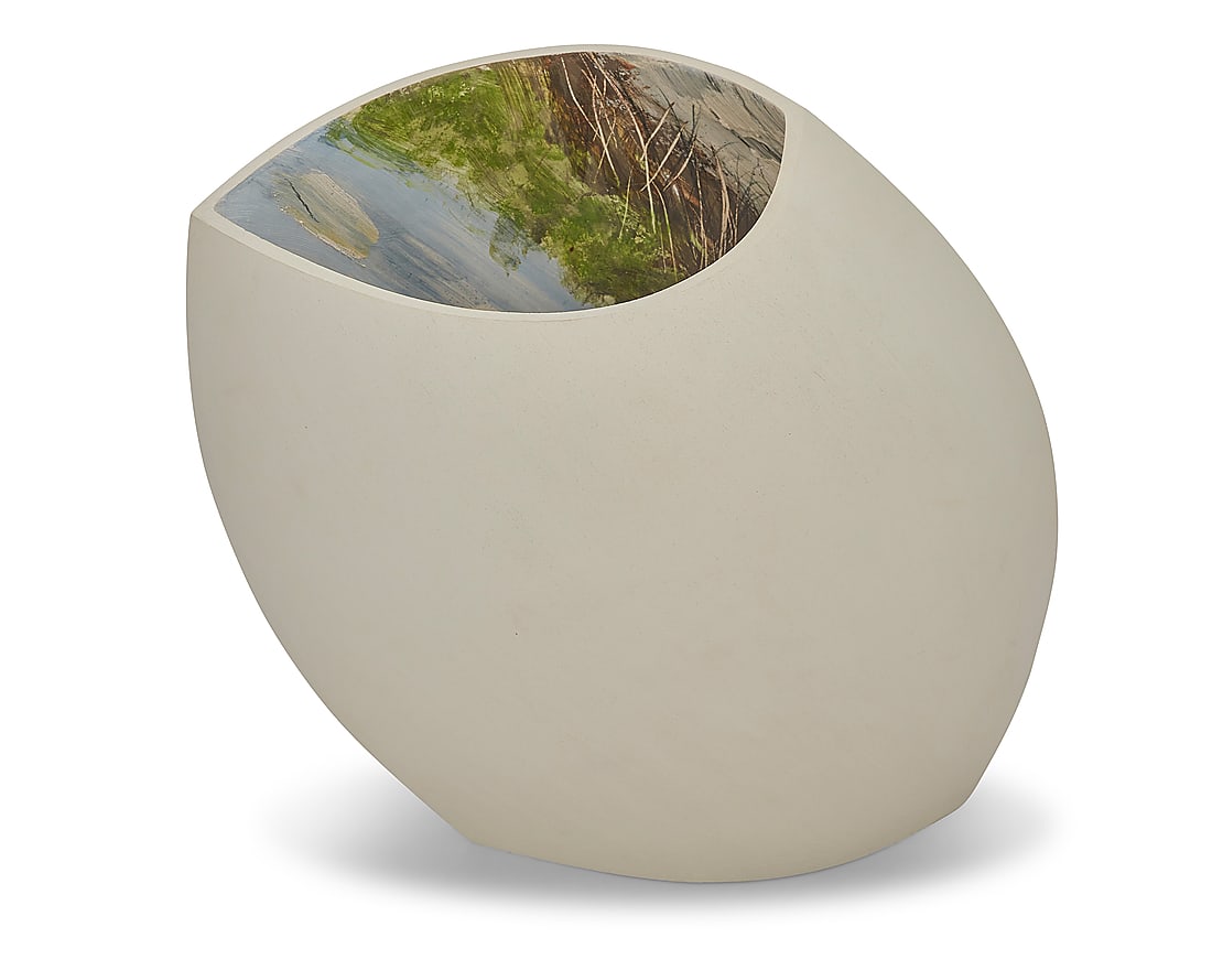 Jane Blackman (b. 1965), "Llanberis": Jane Blackman (b. 1965) "Llanberis" Interior-painted bisque ceramic Signed and titled to underside: Jane Blackman Height 15 1/4 in., width 16 1/2 in., depth 12 1/2 in. Provenance: Private collec