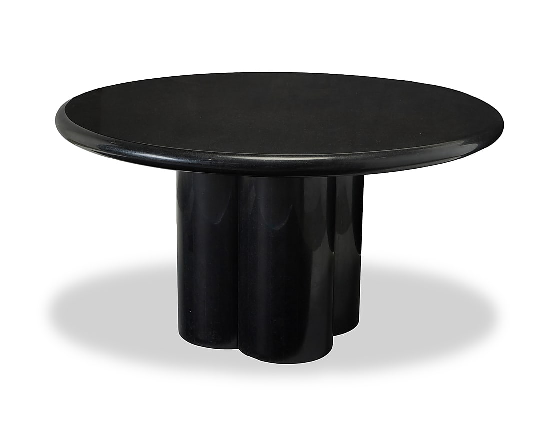 A Modern black marble circular table - 4