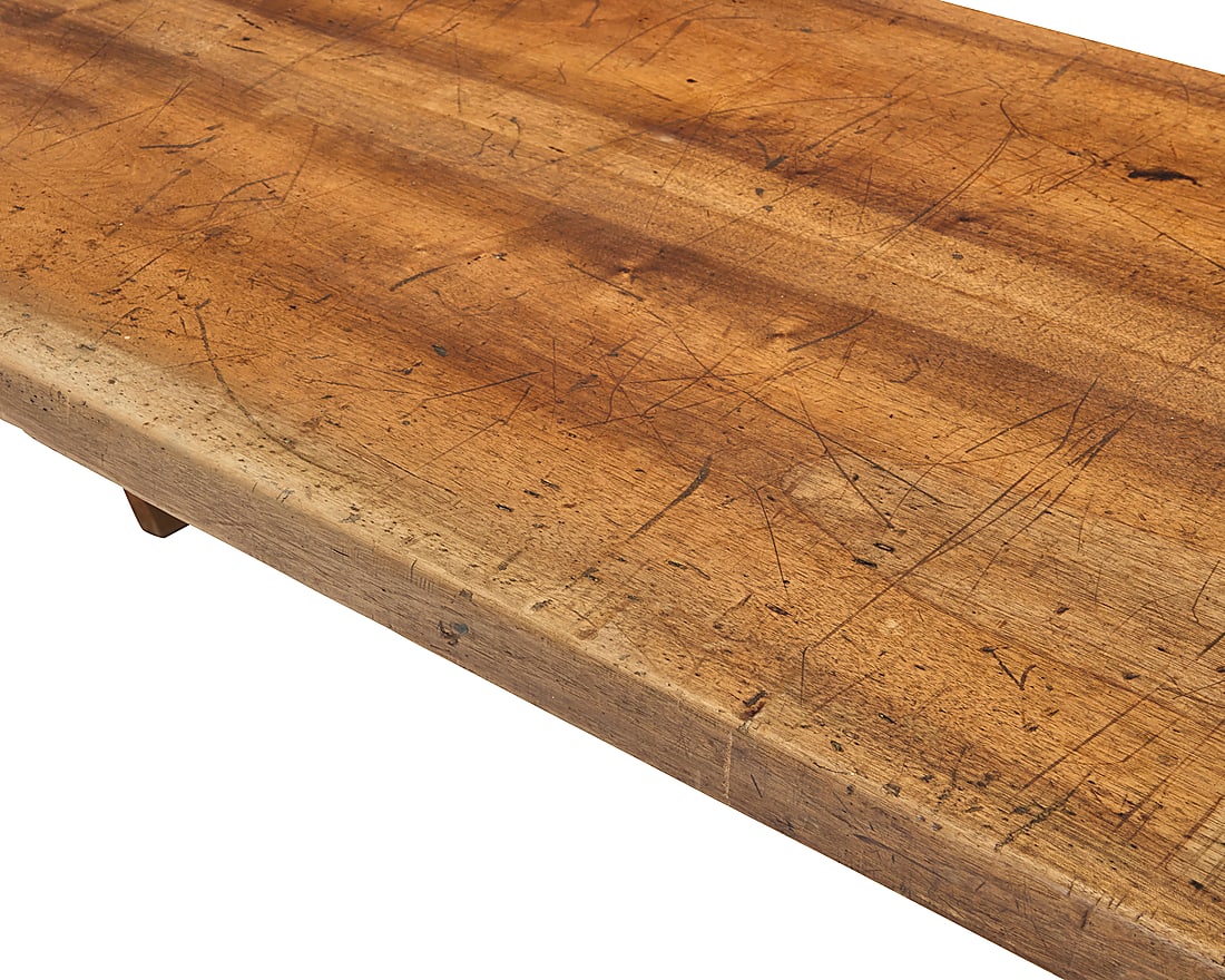 A walnut refectory table - 8