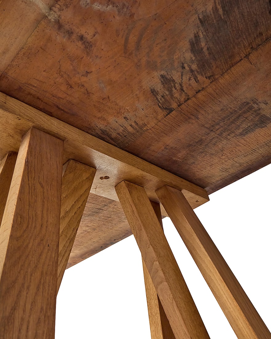 A walnut refectory table - 9