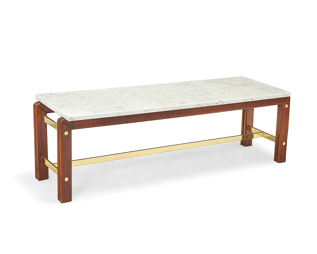 A Modern white marble top coffee table (1 of 5)