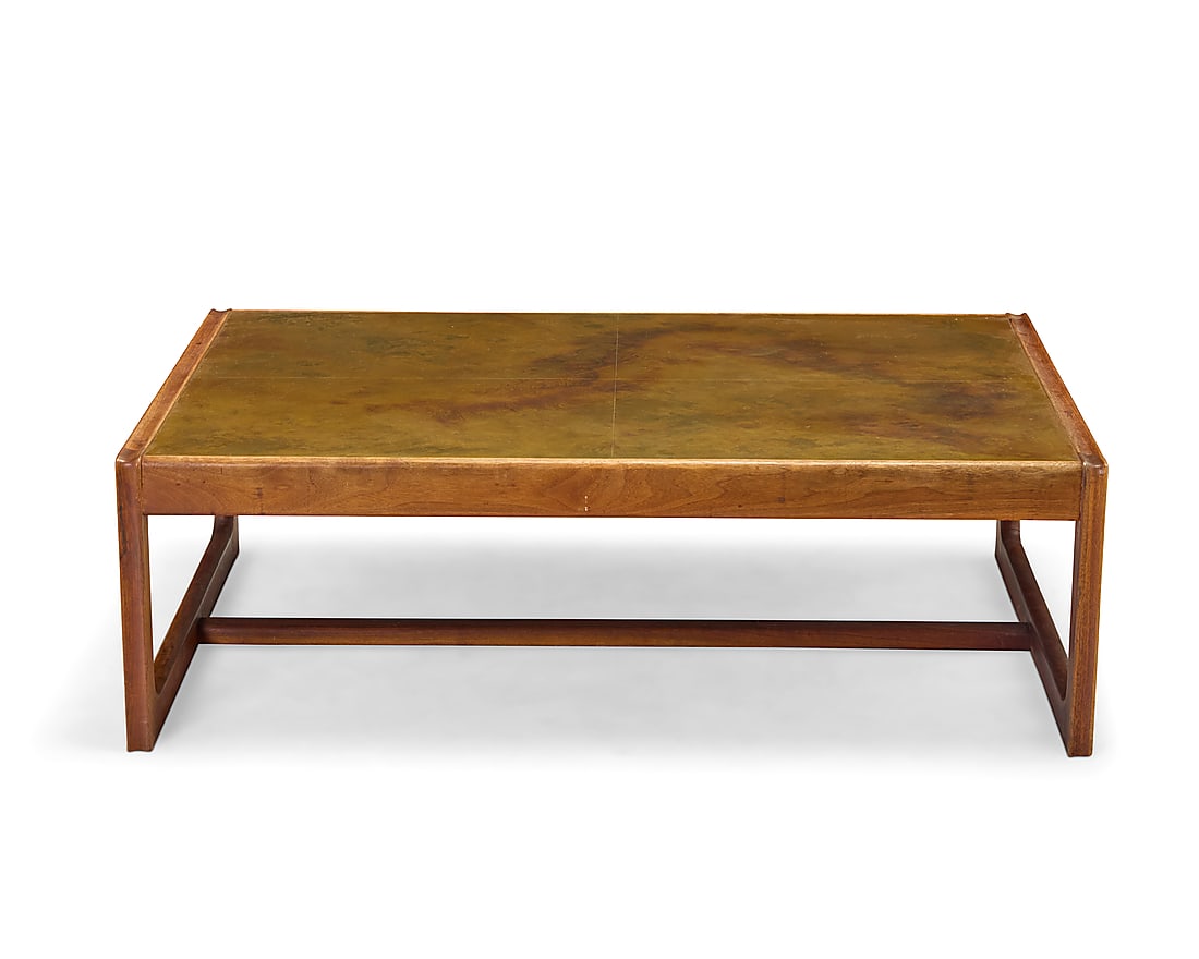 A Contemporary teak and copper coffee table (1 of 6)