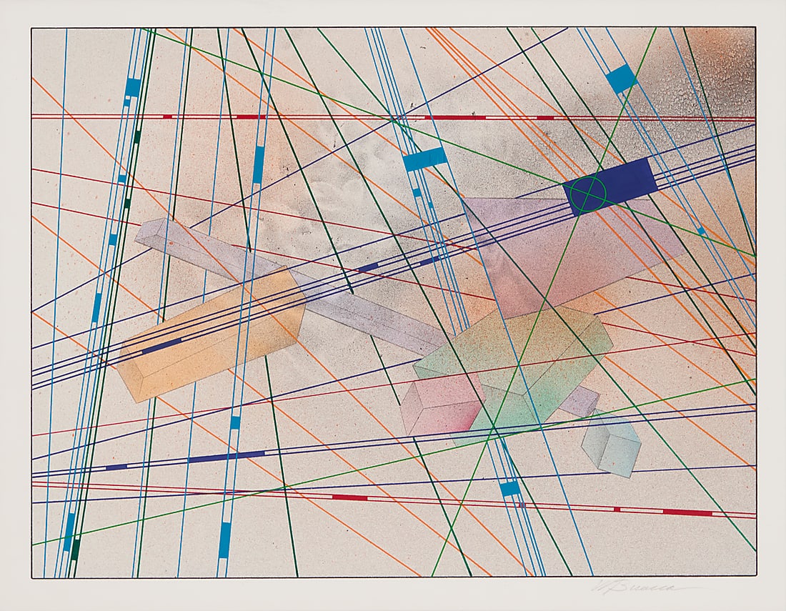 Mark Busacca (20th/21st Century), Abstract linear composition (1 of 5)