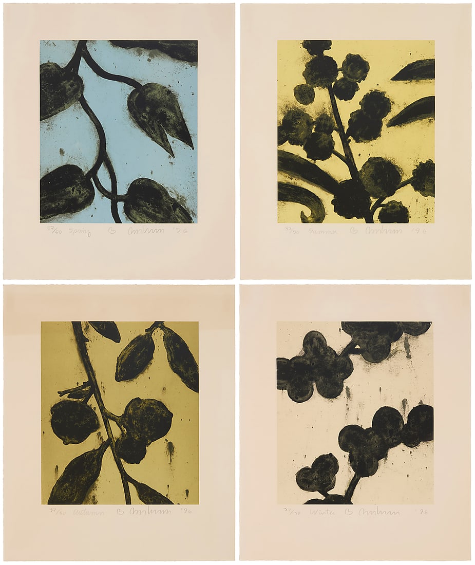 Brad Durham (b. 1952), "Turn of the Wheel (Spring, Summer, Autumn, and Winter)" series, 1996: Brad Durham (b. 1952) "Turn of the Wheel (Spring, Summer, Autumn, and Winter)" series, 1996 The set of four lithographs in colors on paper Edition: 37/50 Each signed, titled, dated, and numbered in pe