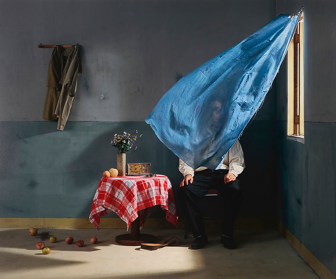 Wen Pin (20th/21st Century), Figure in an interior with curtain: Wen Pin (20th/21st Century) Figure in an interior with curtain Photograph in colors on paper presumably mounted on aluminum From the edition of unknown size and date Appears unsigned Sight: 38 3/4 x