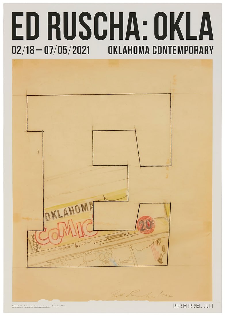 After Ed Ruscha (b. 1937), "Ed Ruscha: OKLA, Oklahoma Contemporary, 02/18-07/05/2021," exhibition (1 of 4)