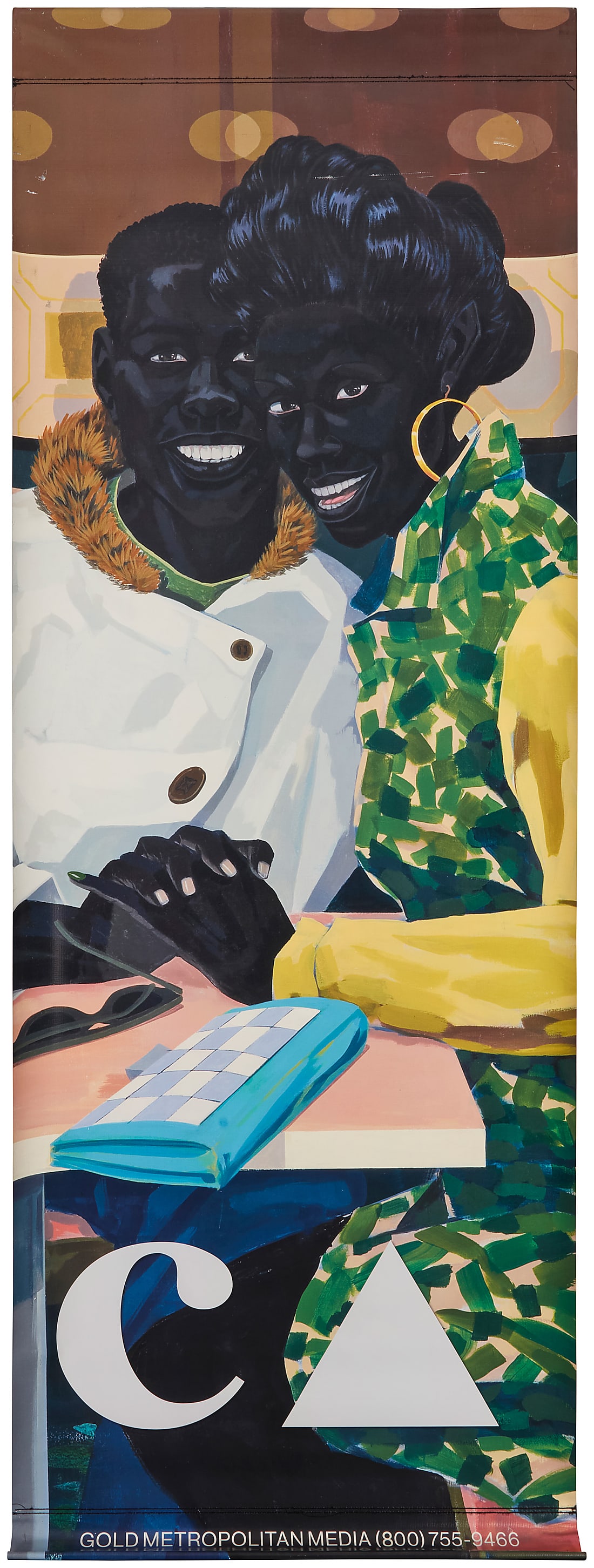 After Kerry James Marshall (b. 1955): After Kerry James Marshall (b. 1955) A Museum of Contemporary Art double-sided advertising banner for the Kerry James Marshall Exhibition "Mastry," circa 2017 Photomechanical reproduction in colors on