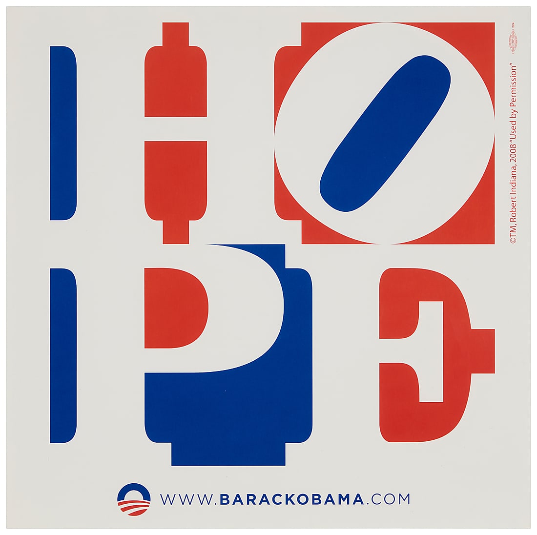 After Robert Indiana (1928-2018), "Hope" Barack Obama campaign poster, 2008 (1 of 4)
