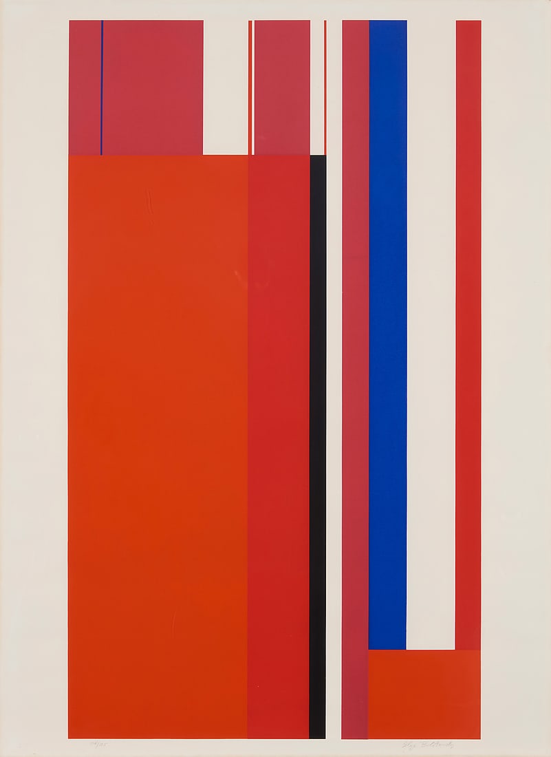 Ilya Bolotowsky (1907-1981), Untitled, one plate from "III" portfolio, 1970: Ilya Bolotowsky (1907-1981) Untitled, one plate from "III" portfolio, 1970 Screenprint in colors on wove paper Edition: 108/125 (there were also 25 in Roman numerals) Signed and numbered in pencil in 