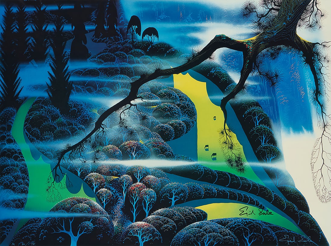 After Eyvind Earle (1916-2000), "Green Pastures" (1 of 8)
