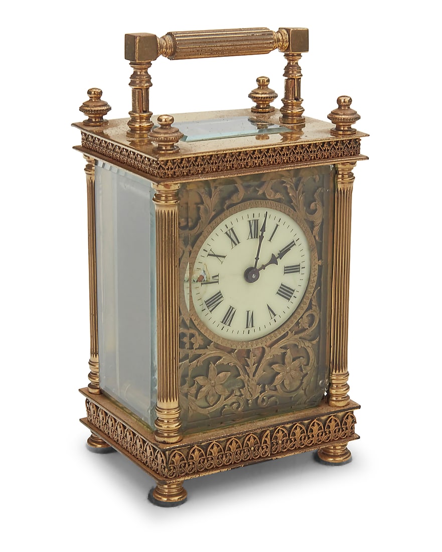 A French gilt brass carriage clock (1 of 6)