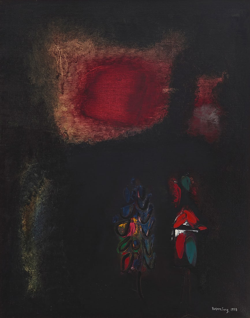 Ralph Rosenborg (1913-1992), "Tree House and Moon," 1958 (1 of 7)