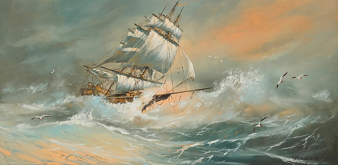 Stanley Rodgers (1949-1983), Ship on a stormy sea (1 of 5)