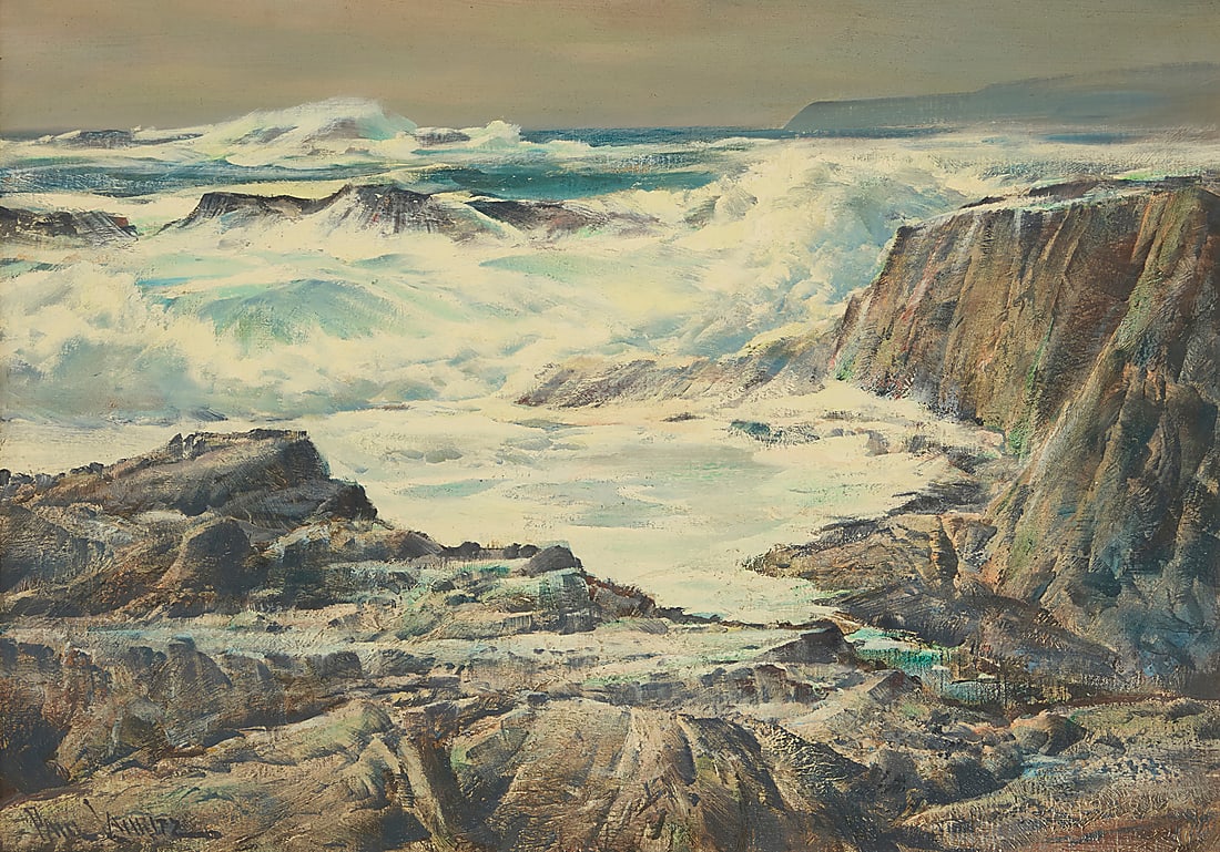 Paul Lauritz (1889-1975), Rocky coast: Paul Lauritz (1889-1975) Rocky coast Oil on canvas laid to panel Signed lower left: Paul Lauritz 24 x 34 in. Provenance: Private Estate, California