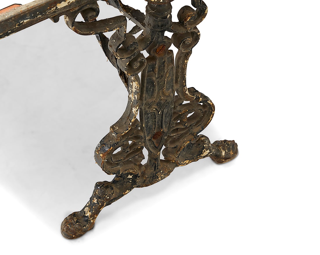 A tile top cast iron low table - 4
