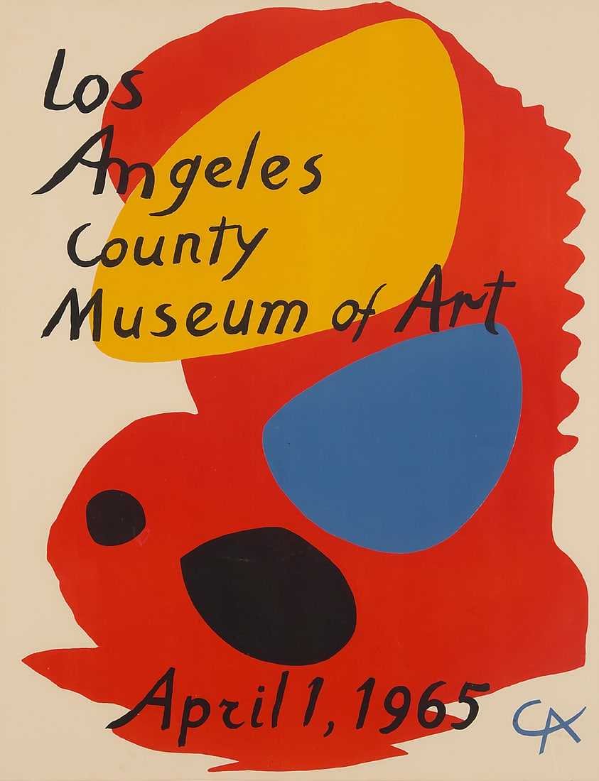 After Alexander Calder (1898-1976), "Los Angeles County Museum of Art" Poster, 1965: After Alexander Calder (1898-1976) "Los Angeles County Museum of Art" Poster, 1965 Lithographic poster in colors on paper From the edition of unknown size and date Unsigned; with the initials and