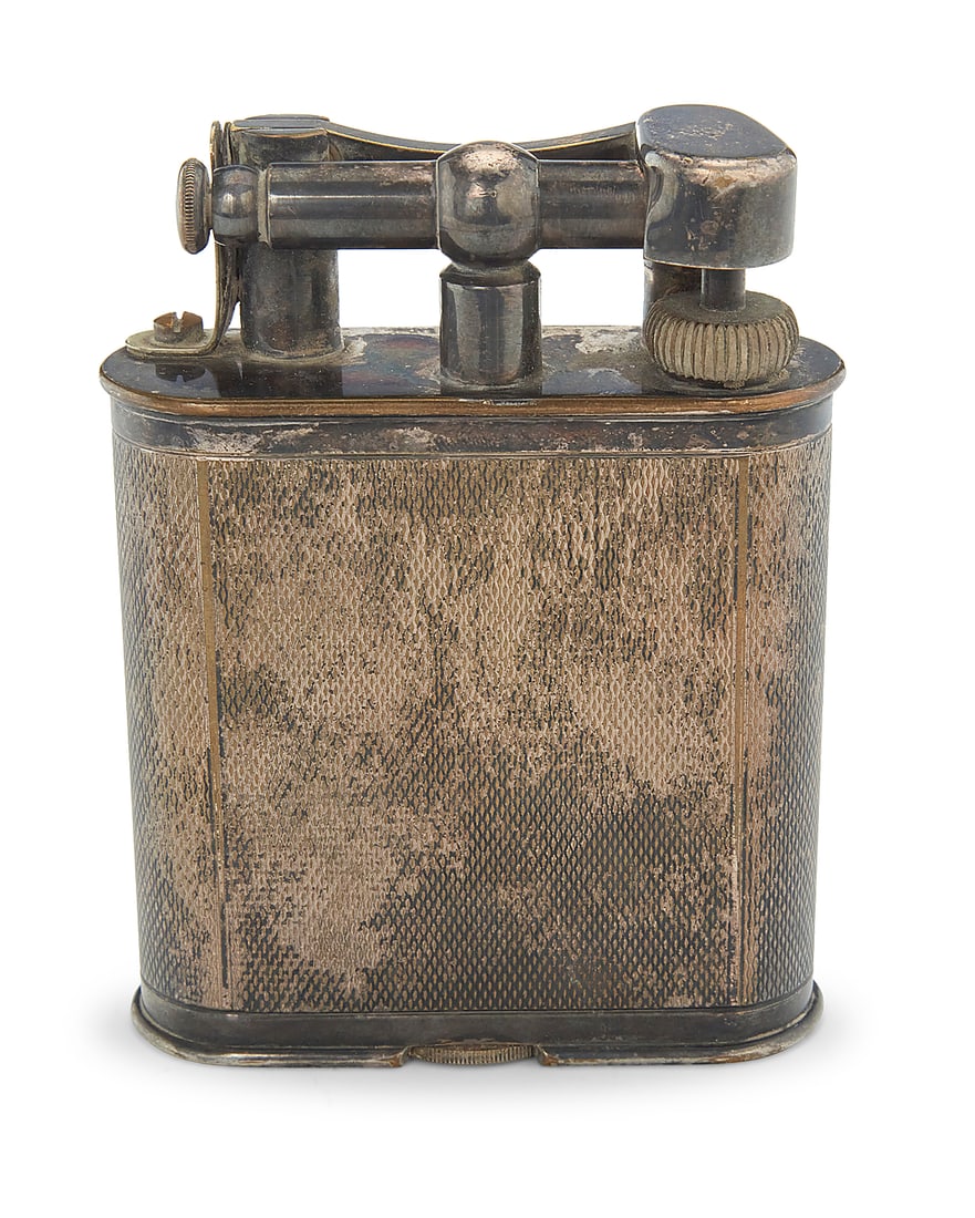 A Dunhill silver plated table lighter - 2