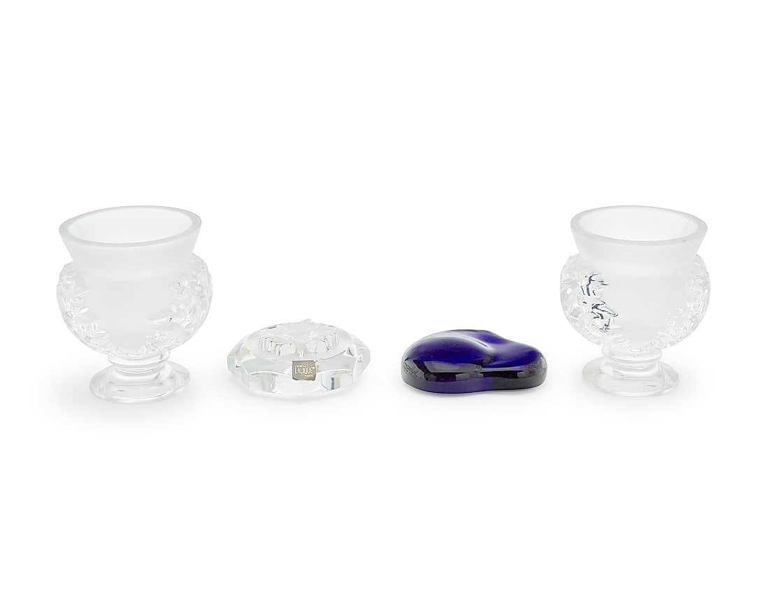 Five Lalique glass table items - 5