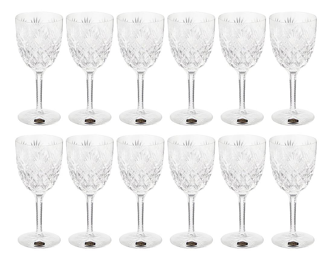 A set of twelve Saint-Louis glass 'Florence' water goblets (1 of 3)