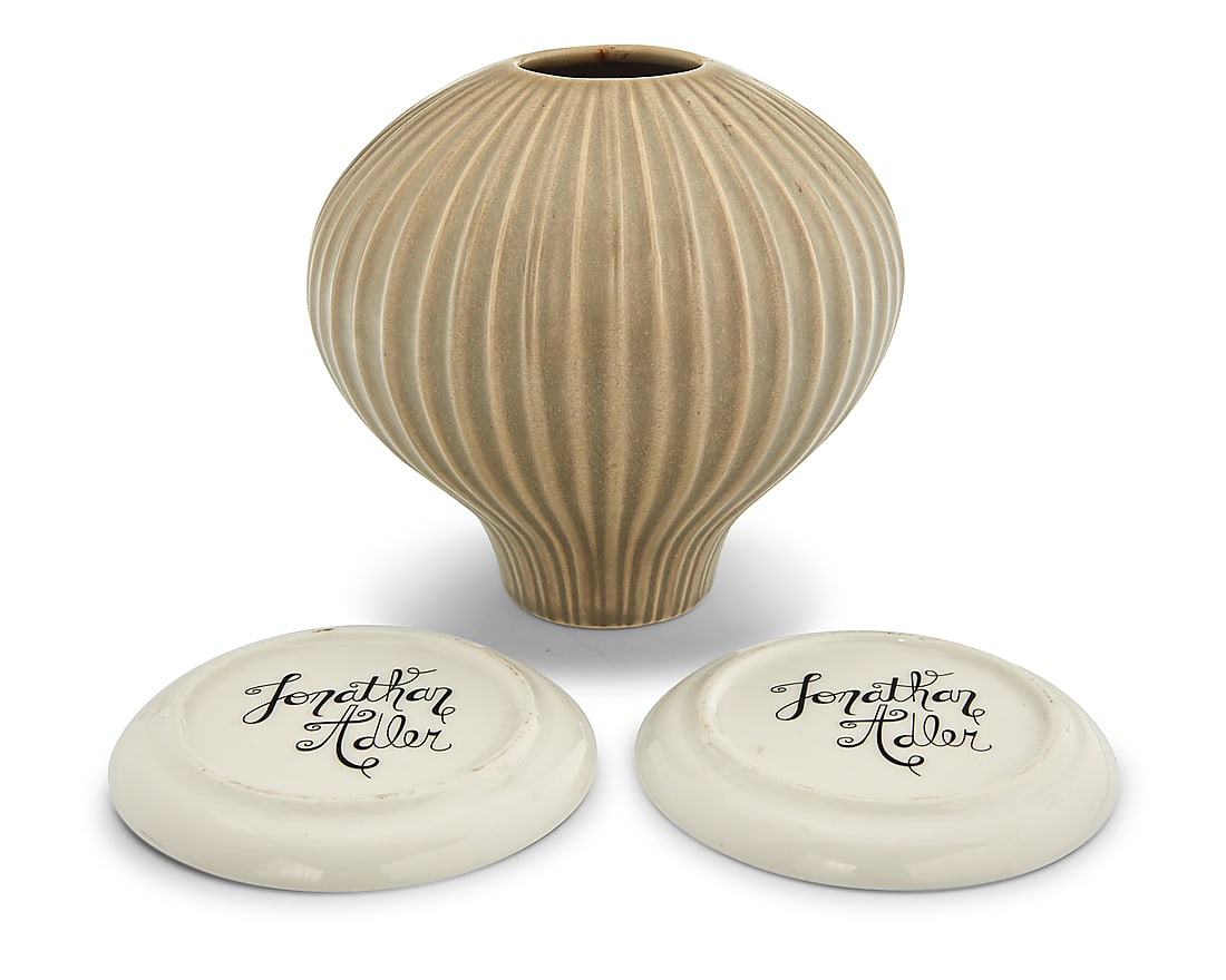 Three Jonathan Adler ceramic table items - 2