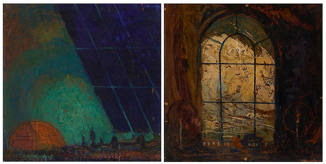 John Wenger (1887-1976), Two theater set paintings, possibly for the Metropolitan Opera (1 of 10)