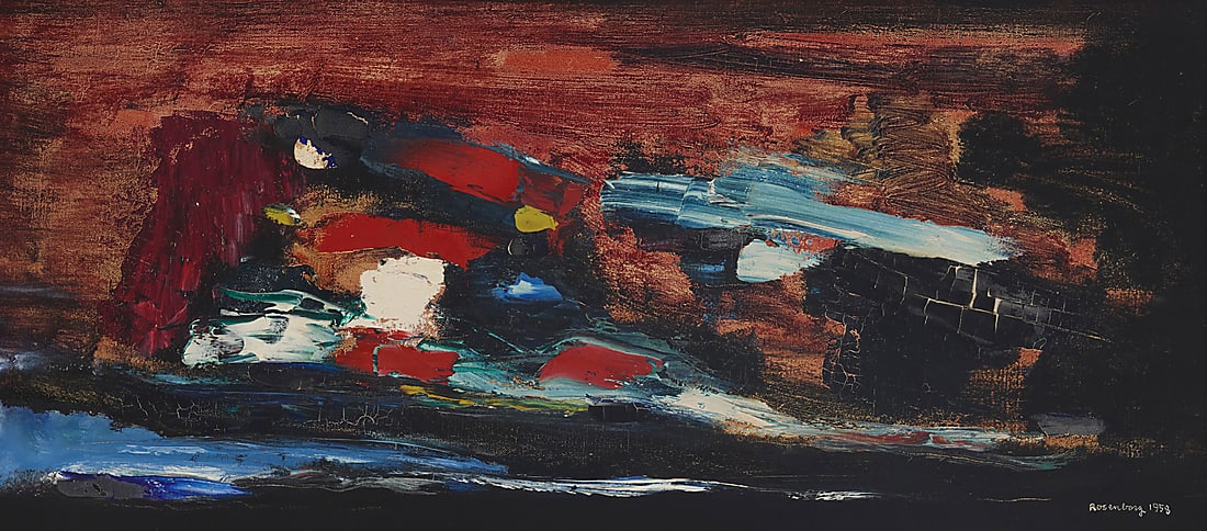 Ralph Rosenborg (1913-1992), "Seascape in Reds and Blues," 1958 (1 of 7)