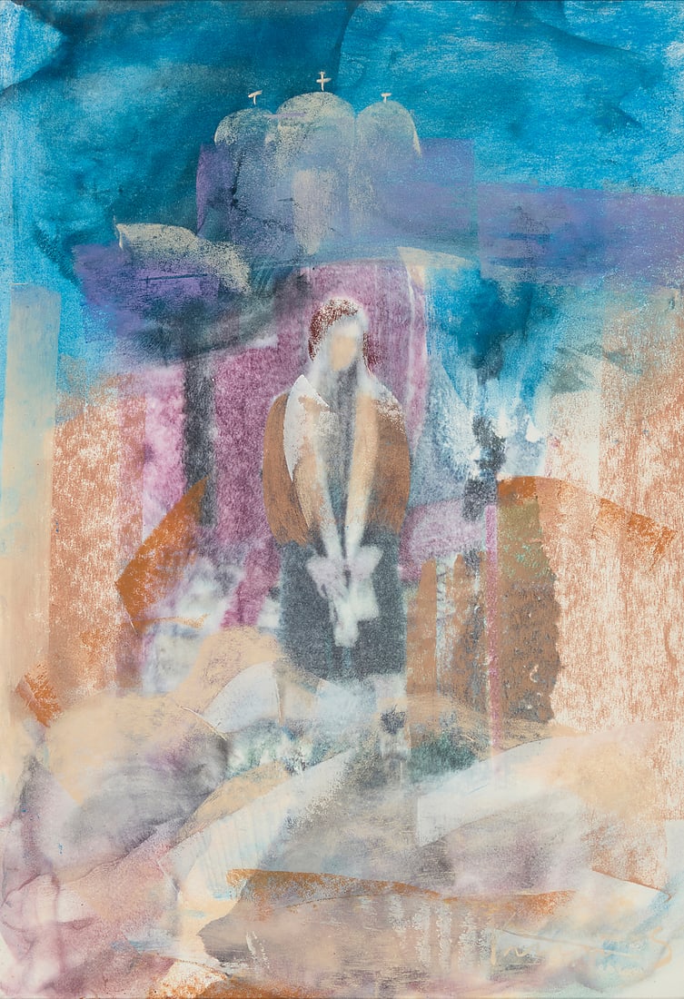 Slavica Vuckovic (20th Century), Abstract figural: Slavica Vuckovic (20th Century) Abstract figural Pastel on paper Signed lower right: Vuckovic Sight: 19 1/4 x 13 1/4 in. Other Notes: A photocopy of a document with the artist's stamp is affixed to