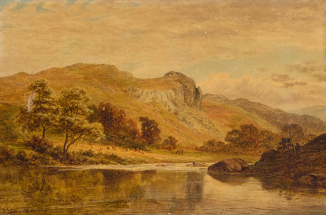 Robert Gallon (1845-1925), "Castle Rock, Lledr Valley" (North Wales), 1878: Robert Gallon (1845-1925) "Castle Rock, Lledr Valley" (North Wales), 1878 Oil on canvas Signed and dated lower left: R. Gallon 1878; titled from a hand-lettered caption added (presumably in another