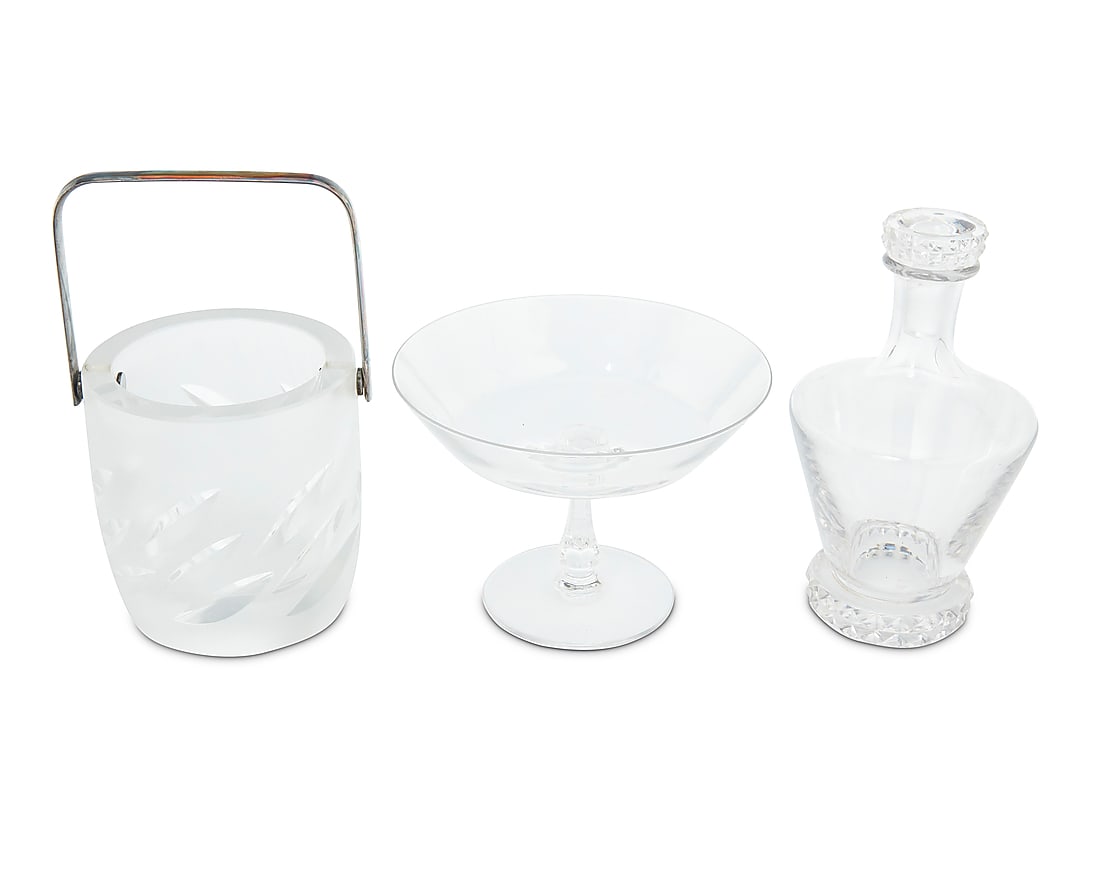 Three glass table items - 2