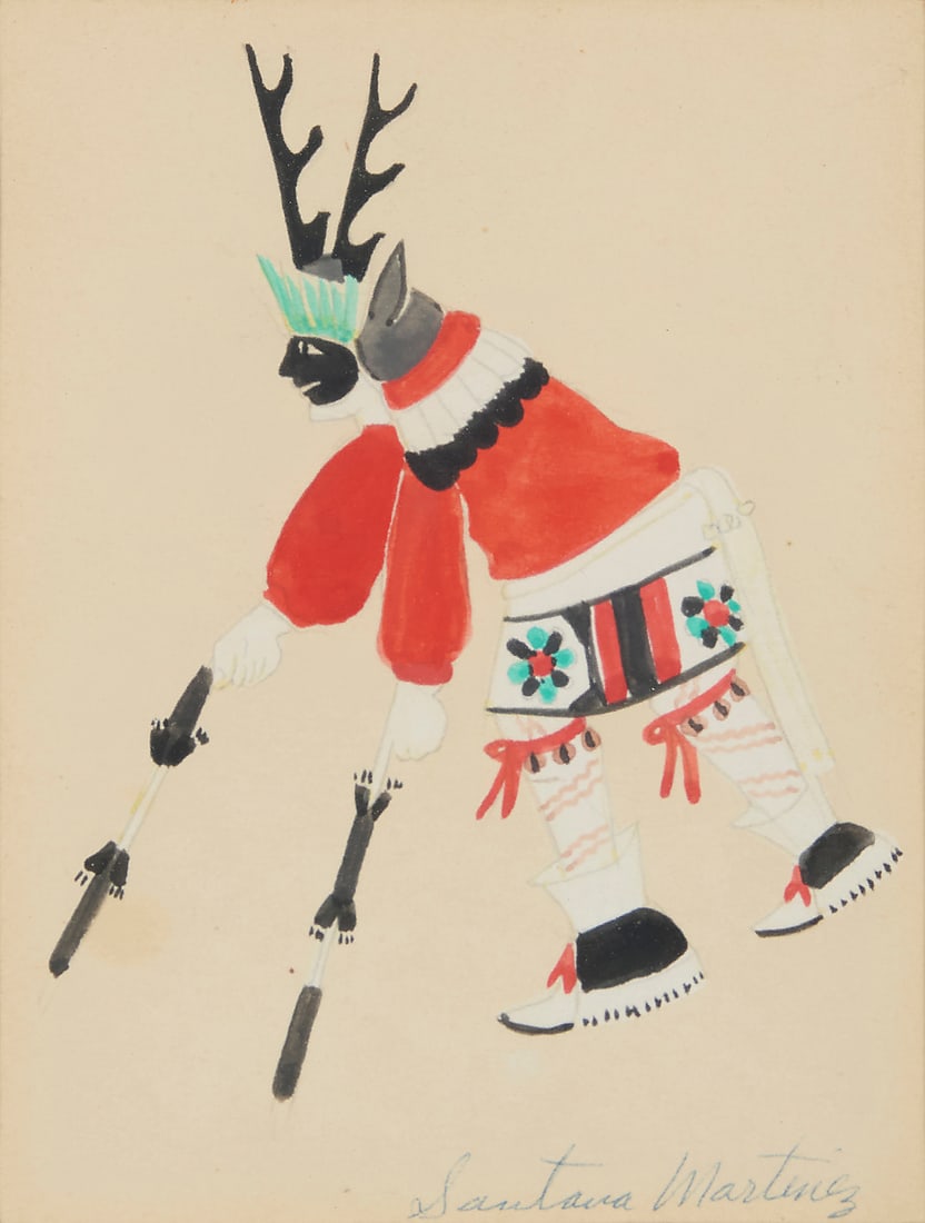 Santana Royal Martinez (1909-2002, San Ildefonso), "Deer Dancer" (1 of 5)