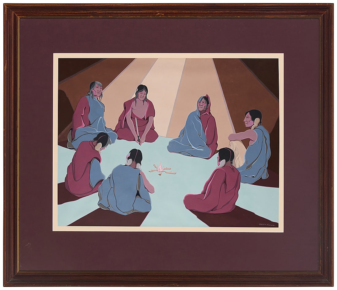 Oscar Howe (1915-1983, Yanktonai Dakota), "Sioux Council" - 5