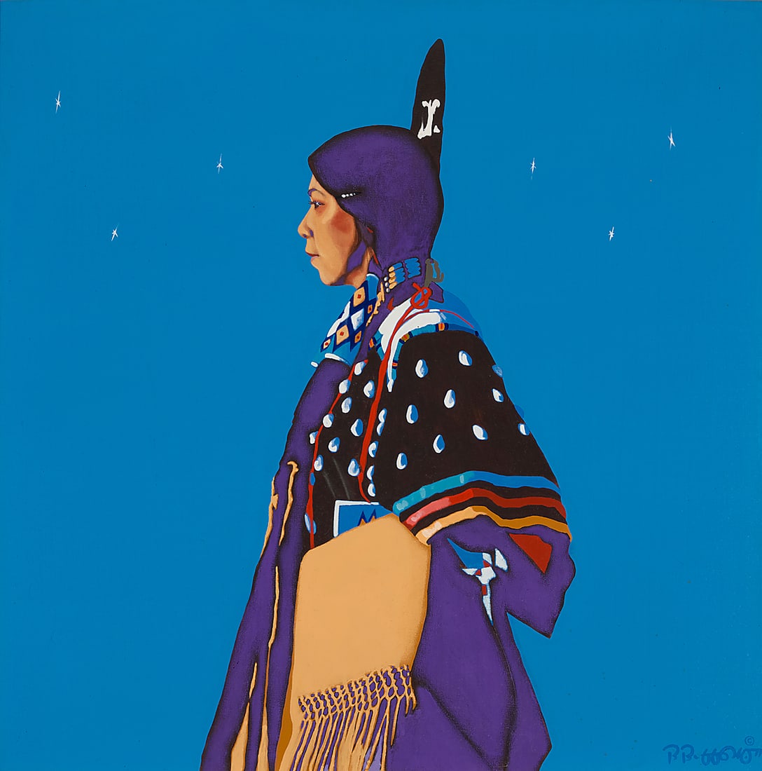 Benjamin "Bennie" Buffalo (1948-1994, Cheyenne), Profile portrait of a young woman, 1977 (1 of 5)