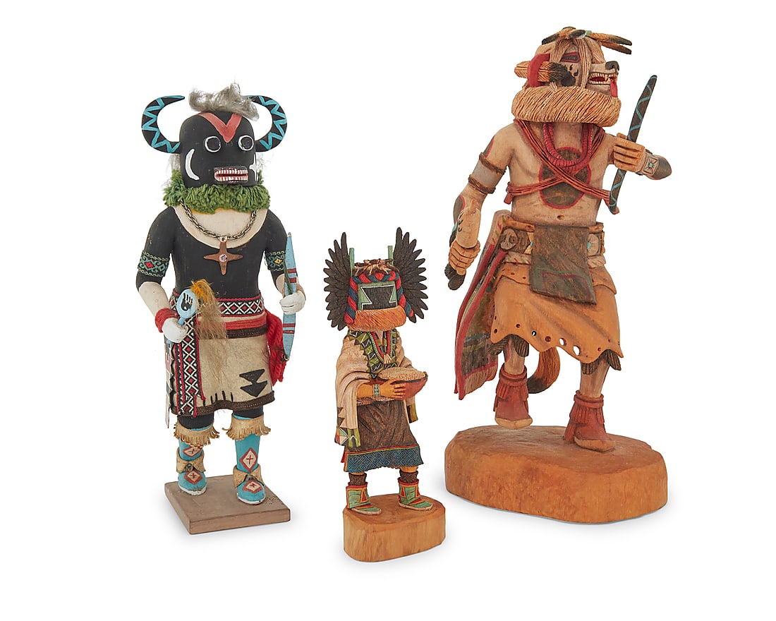 Three Southwest polychrome katsina carvings (1 of 9)
