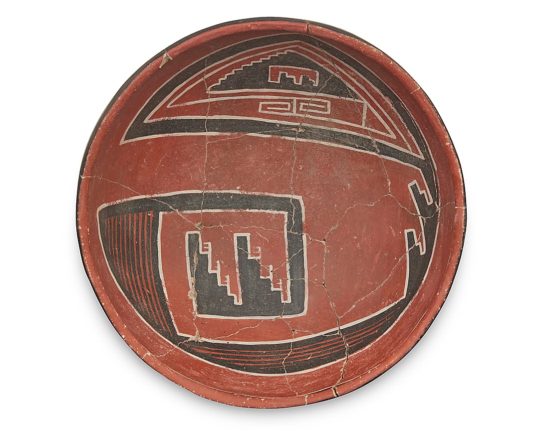 A Four Mile polychrome pottery bowl (1 of 5)