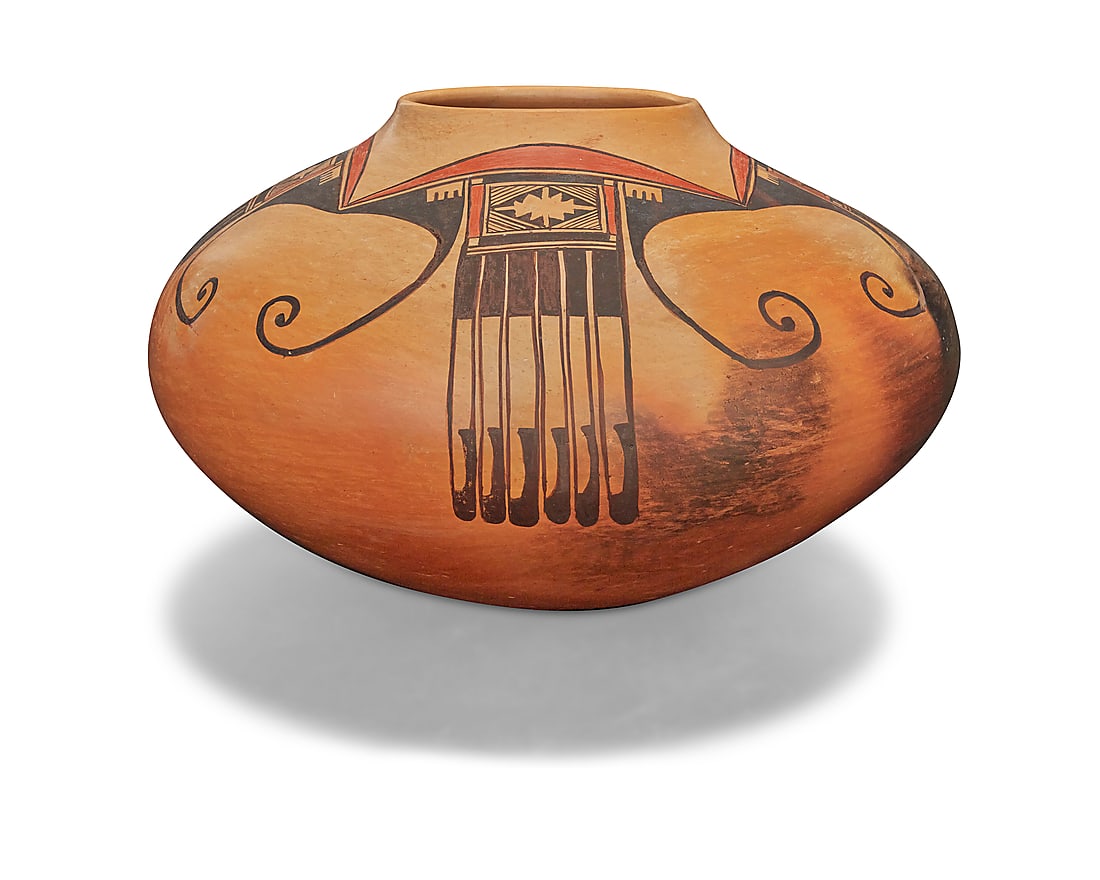 Priscilla Namingha Nampeyo (1924-2008, Hopi-Tewa), A polychrome yellowware pottery jar (1 of 5)