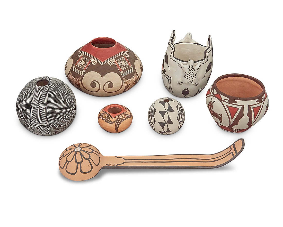 Seven Pueblo pottery items - 2