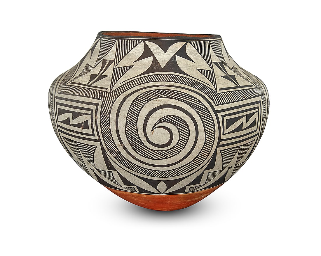 Lucy M. Lewis (1890-1992, Acoma Pueblo), A polychrome pottery jar, circa 1940 (1 of 6)