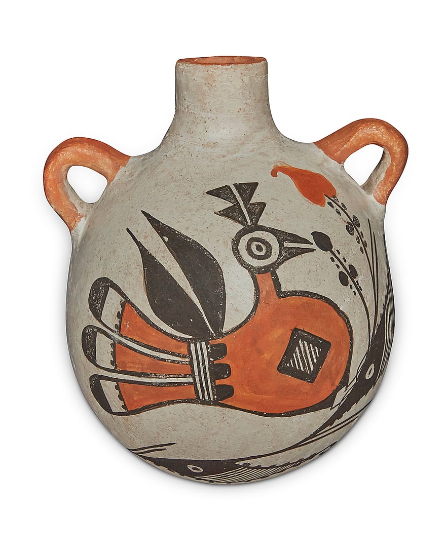 An Acoma Pueblo polychrome pottery canteen (1 of 5)