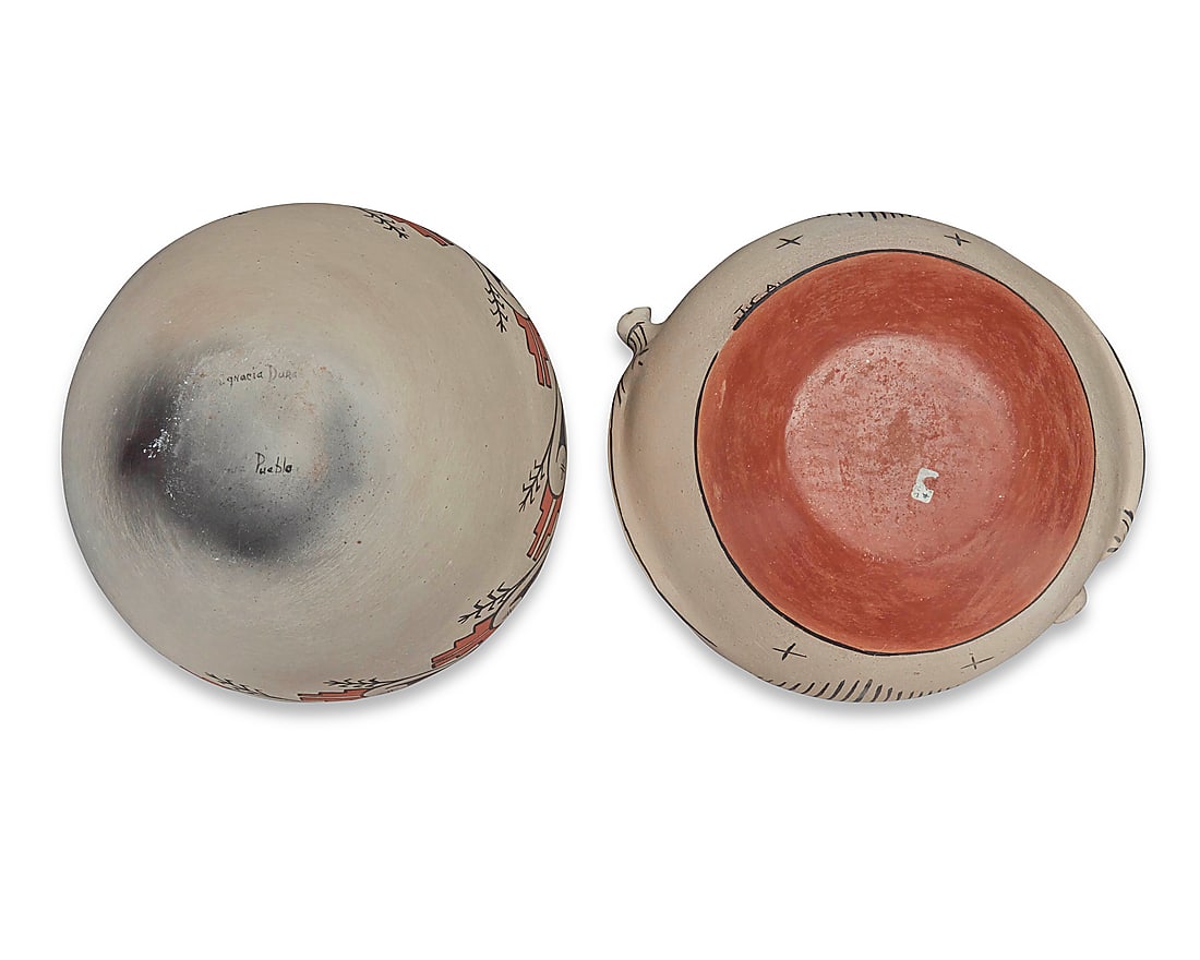 Two Pueblo polychrome pottery jars - 4