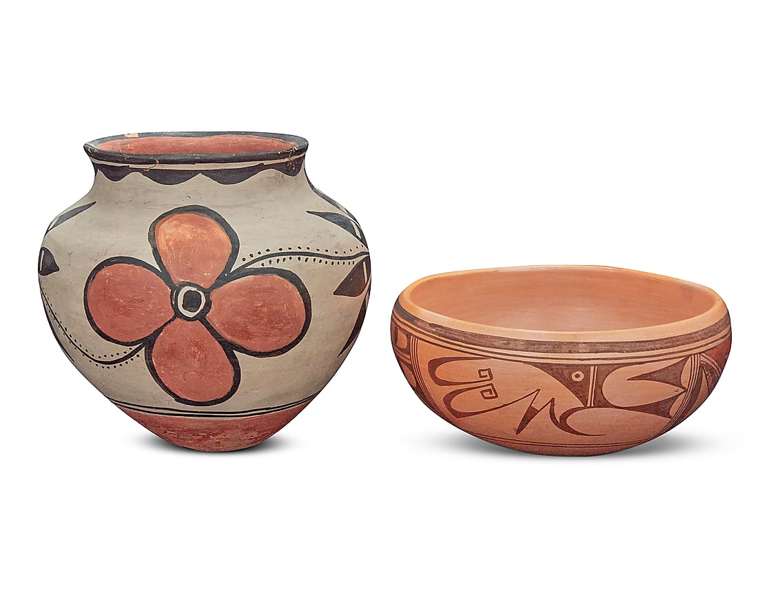 Two Pueblo polychrome pottery vessels (1 of 4)