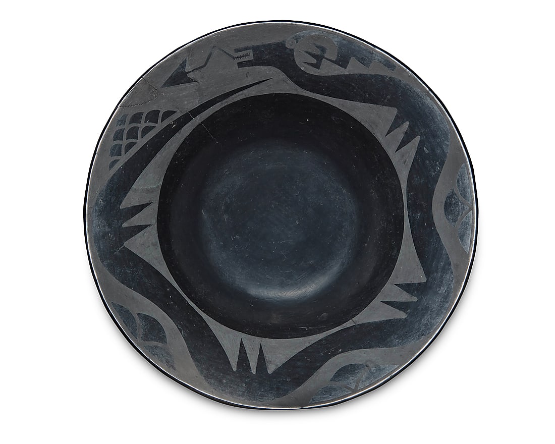Maria Martinez (1887-1980, San Ildefonso Pueblo), A blackware pottery bowl, circa 1920s (1 of 6)