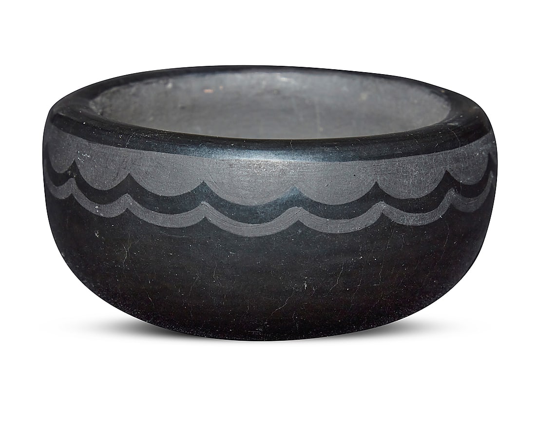 Crucita Calabaza (Blue Corn) (1921-1999, San Ildefonso Pueblo), A small blackware pottery bowl (1 of 4)