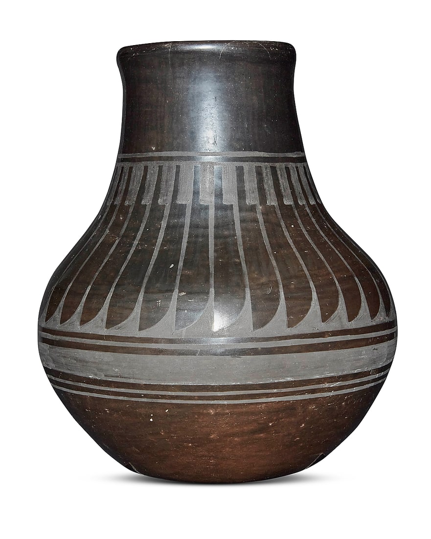 Carmelita Dunlap (1925-1999, San Ildefonso Pueblo), A blackware pottery vessel (1 of 5)