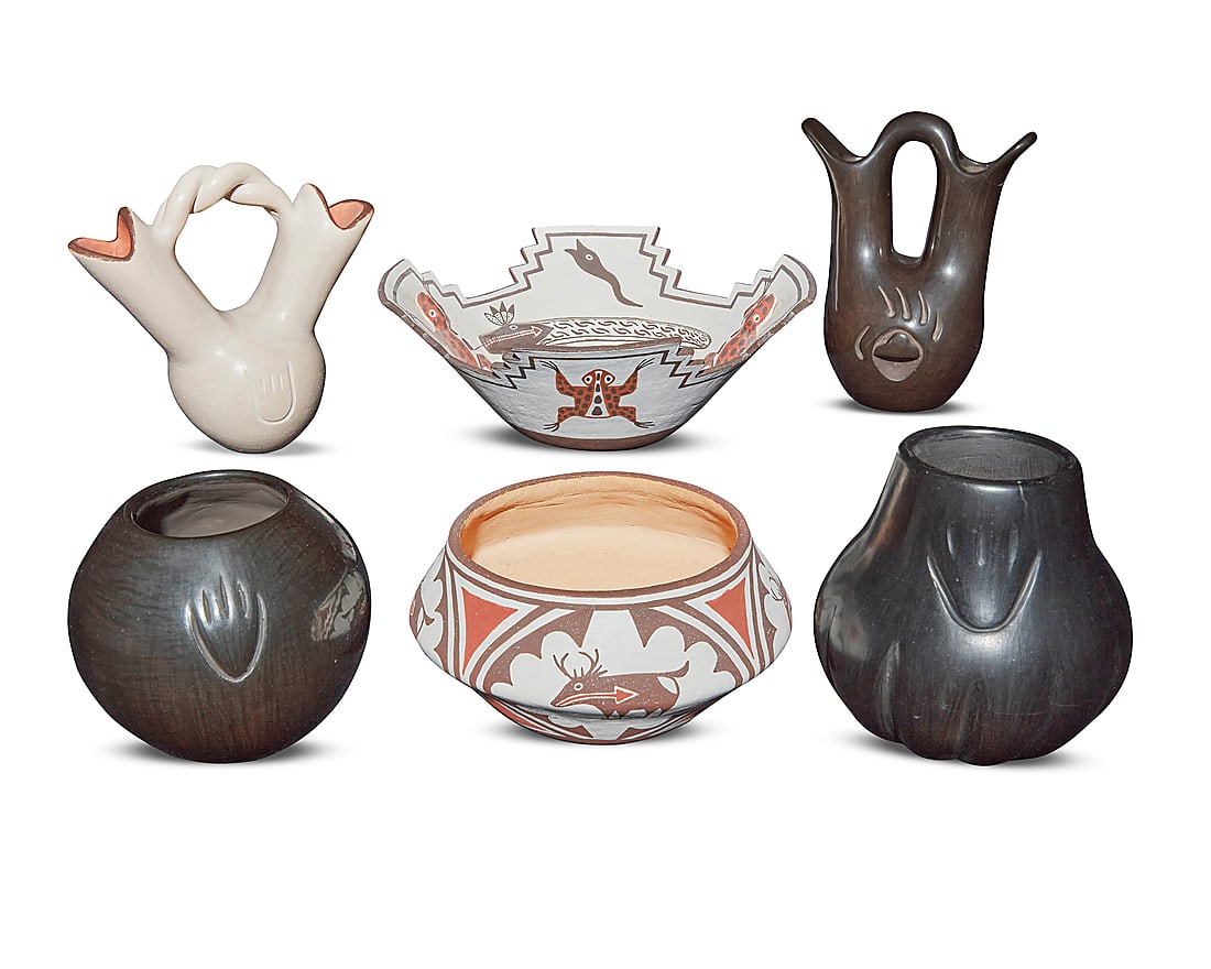Six Pueblo pottery vessels (1 of 10)