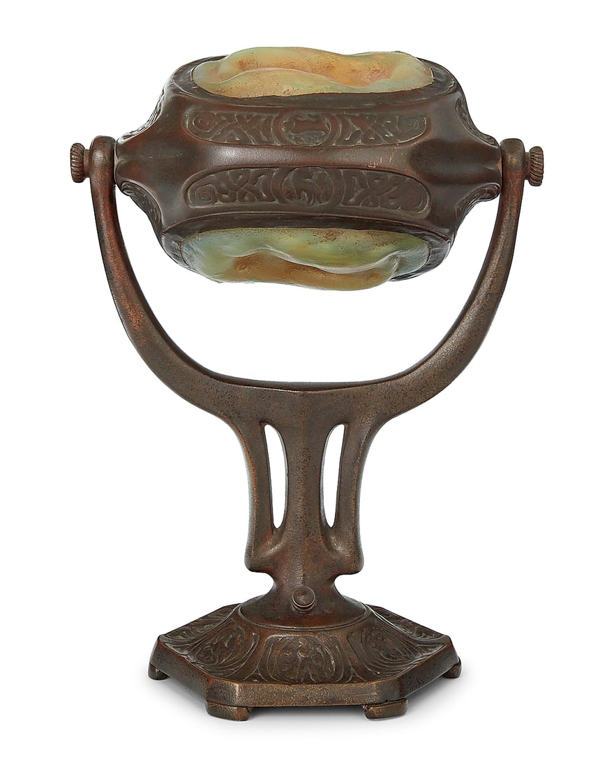 A Tiffany Studios turtleback tile 'Zodiac' table lamp - 10