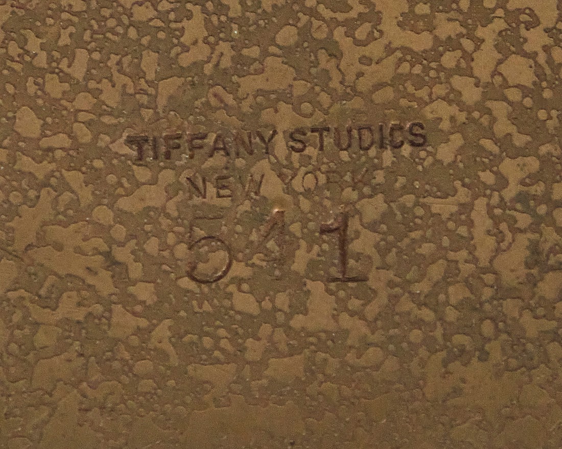 A Tiffany Studios turtleback tile 'Zodiac' table lamp - 13