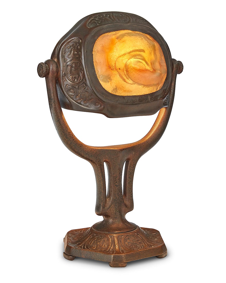 A Tiffany Studios turtleback tile 'Zodiac' table lamp (1 of 13)