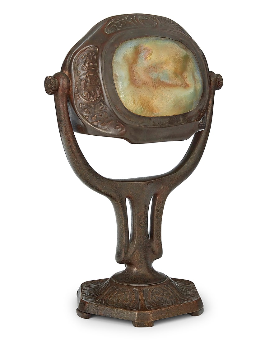 A Tiffany Studios turtleback tile 'Zodiac' table lamp - 2